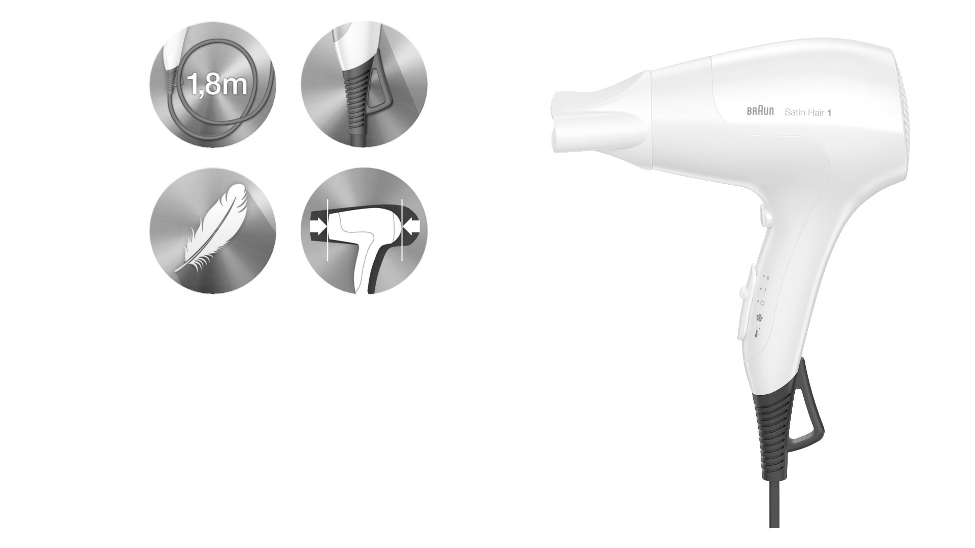 Фен Braun HD180 1800W Белый photo 6