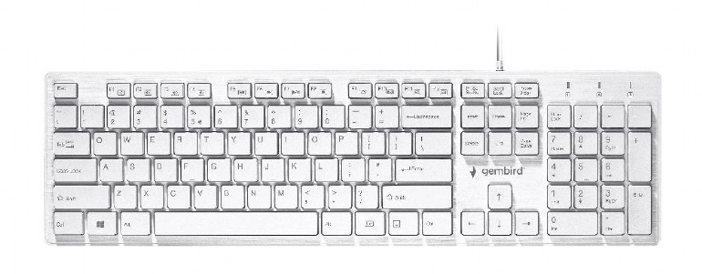 Gembird KB-MCH-03-W "Chocolate" Multimedia, Slimline keyboard with "chocolate" type keys, USB, White US-layout photo 1