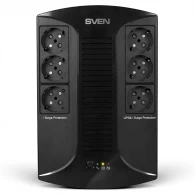 SVEN UP-L1000E, Line-interactive UPS with AVR, 1000VA /510W, 6 x Schuko outlets (3 backed up, all 6 surge protected), LED status indication,Black thumbnav 2
