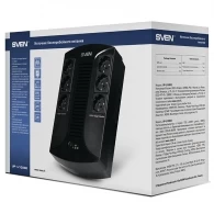 SVEN UP-L1000E, Line-interactive UPS with AVR, 1000VA /510W, 6 x Schuko outlets (3 backed up, all 6 surge protected), LED status indication,Black thumbnav 5