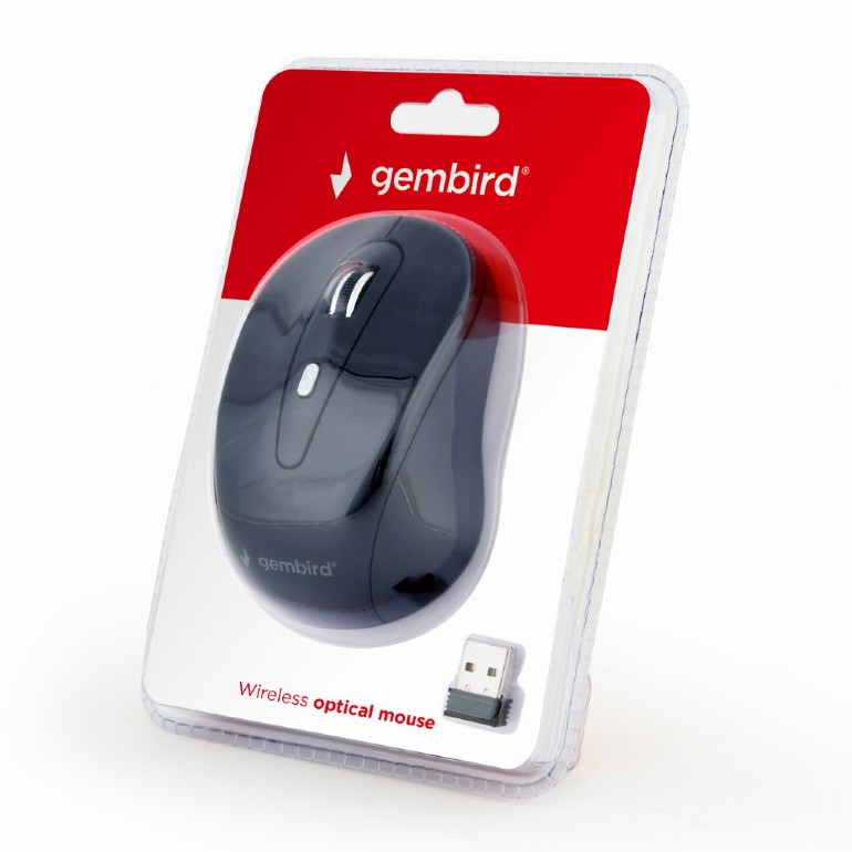 Gembird MUSW-6B-01, Wireless Optical Mouse, 2.4GHz, 6-button, 800/1200/1600dpi, Nano Reciver, USB, Black photo 3
