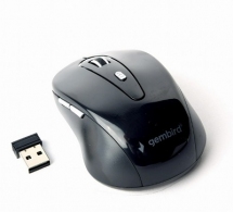 Gembird MUSW-6B-01, Wireless Optical Mouse, 2.4GHz, 6-button, 800/1200/1600dpi, Nano Reciver, USB, Black thumbnav 1