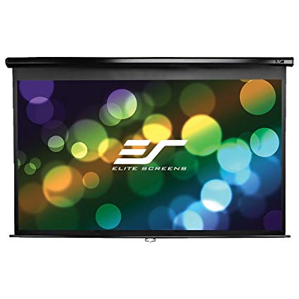 Elite Screens 84” (16:9) 186 x 105cm, Manual Projection Screen, Pull Down, Black photo 1