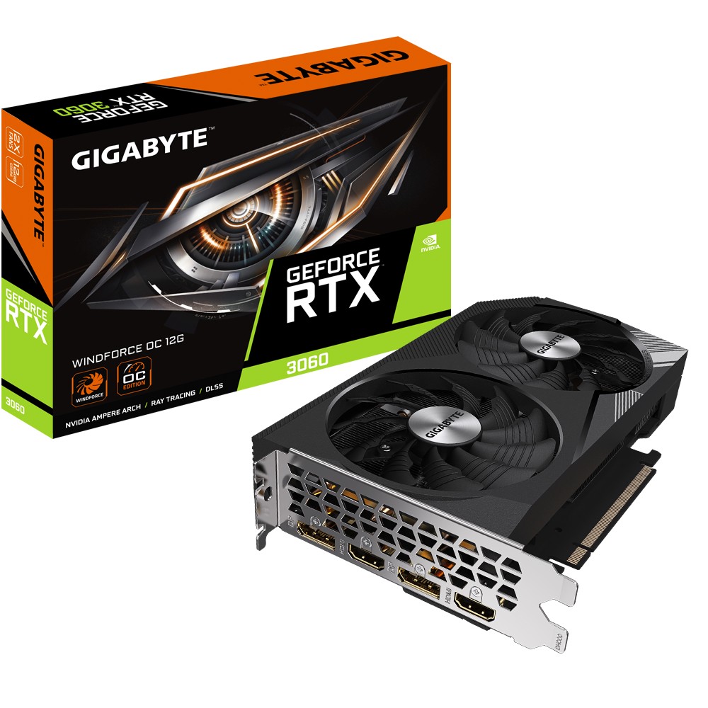 Видеокарта GIGABYTE GeForce RTX 3060 WINDFORCE OC 12G / 12GB / GDDR6 / 192Bit photo 1