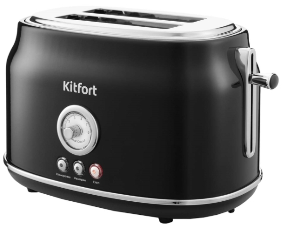 Тостер Kitfort KT-2038-1, 2 тоста, 815 Вт, Черный photo 1 Тостер Kitfort KT-2038-1, 2 тоста, 815 Вт, Черный photo 1