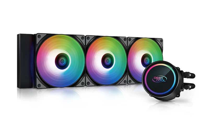 DEEPCOOL Liquid Cooler ”GAMMAXX L360 A-RGB”, Anti-Leak Technology, Socket LGA2066/2011/1851/1700/1200/115x &amp; AM5/AM4, 3x 120mm ARGB PWM fans: 500-1800 RPM±10%, <30 dB(A), 69.34 CFM, 4-pin PWM, Pump: 2400 RPM, 17.8 dB(A), Cooper Base, Hydro Bearing, Black photo 1