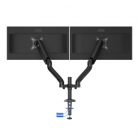 Arm for 2 monitors 13”-31.5” -  AOC AD110DX with integrated USB Hub, Black, USB Hub: USB-C + USB3.0, Desk Clamp/Grommet, Aluminum structure, Gas spring, Height adjustment, Max.Load: 2-9kg, Tilt: '-90°~+85°, Swivel:180°, Rotation: 360°, Hidden cable manage thumbnav 1