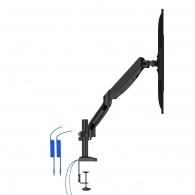Arm for 2 monitors 13”-31.5” -  AOC AD110DX with integrated USB Hub, Black, USB Hub: USB-C + USB3.0, Desk Clamp/Grommet, Aluminum structure, Gas spring, Height adjustment, Max.Load: 2-9kg, Tilt: '-90°~+85°, Swivel:180°, Rotation: 360°, Hidden cable manage thumbnav 4