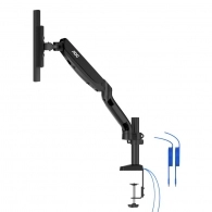 Arm for 2 monitors 13”-31.5” -  AOC AD110DX with integrated USB Hub, Black, USB Hub: USB-C + USB3.0, Desk Clamp/Grommet, Aluminum structure, Gas spring, Height adjustment, Max.Load: 2-9kg, Tilt: '-90°~+85°, Swivel:180°, Rotation: 360°, Hidden cable manage thumbnav 5