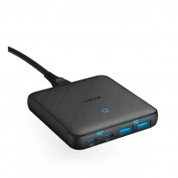 Incarcator de retea Anker Ultra Slim PowerPort 543 Atom / 65W / 2x USB-C, 2x USB-A / PowerIQ 3.0 / PD / Black 