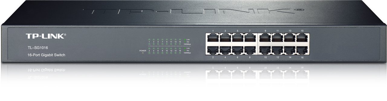Коммутатор TP-LINK TL-SG1016 / 16 port / Gigabit / RJ45 / 1U 19-inch rack-mountable steel case photo 1 Коммутатор TP-LINK TL-SG1016 / 16 port / Gigabit / RJ45 / 1U 19-inch rack-mountable steel case photo 1