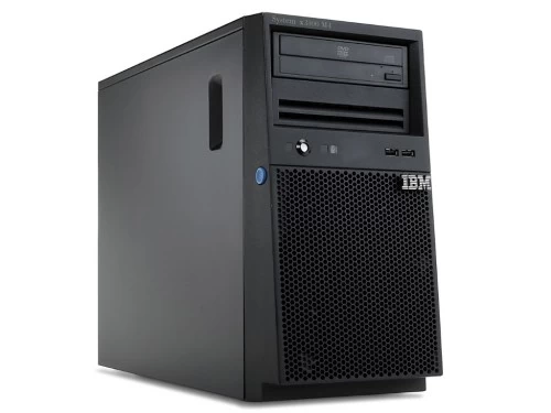 IBM System x3100 M4, 1x Intel Xeon 4C E3-1220v2 69W 3.1GHz/1600MHz/8MB, 1x4GB, Open Bay Simple-Swap 3.5” SATA (for 4x 3.5” HDD), software ServeRAID C100 controller, RAID-0, 1, 10, DVD-ROM, 2x 1Gb Ethernet ports, fixed 1x 350W p/s, Tower photo 1