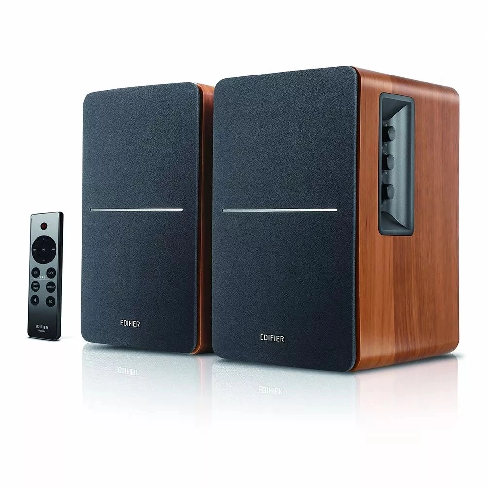Boxe Edifier R1280DBs Brown / 42W RMS / Qualcomm Bluetooth 5.0 / Audio in: 2x RCA / optical / coaxial / AUX / remote control / wooden / (4"+1/2') photo 1