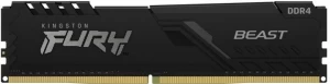 16GB DDR4-3600  Kingston FURY® Beast DDR4, PC28800, CL18, 1.35V, Auto-overclocking, Asymmetric BLACK low-profile heat spreader, Intel XMP Ready  (Extreme Memory Profiles) 
