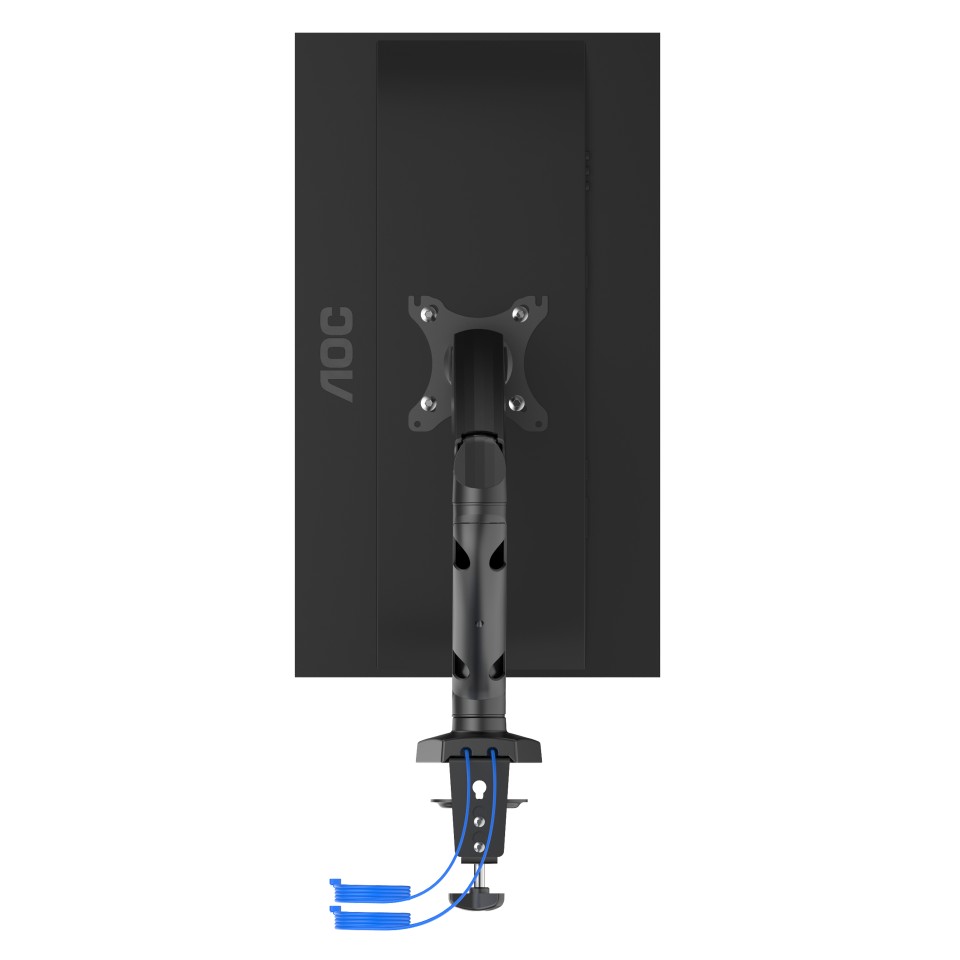 Arm for 1 monitors 13”-31.5” -  AOC AS110DX with integrated USB Hub, Black, USB Hub: USB-C + USB3.0, Desk Clamp/Grommet, Aluminum structure, Gas spring, Height adjustment, Max.Load: 2-9kg, Tilt: '-90°~+85°, Swivel:180°, Rotation:360°, Hidden cable managem photo 2