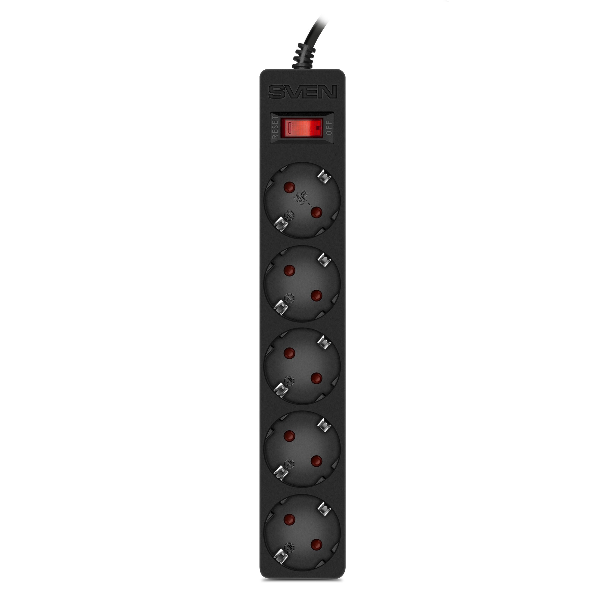 Фильтр сетевой SVEN SF-05E / 5 Sockets / 1.8m / children protection / Black photo 2