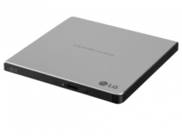 External DVDRW Drive LG GP57ES40, Portable Slim -14mm, Super-Multi DVDR+8x/-8x, RW+6x/-6x, DL+6x, RAM 5x, USB2.0, Silver, Retail 