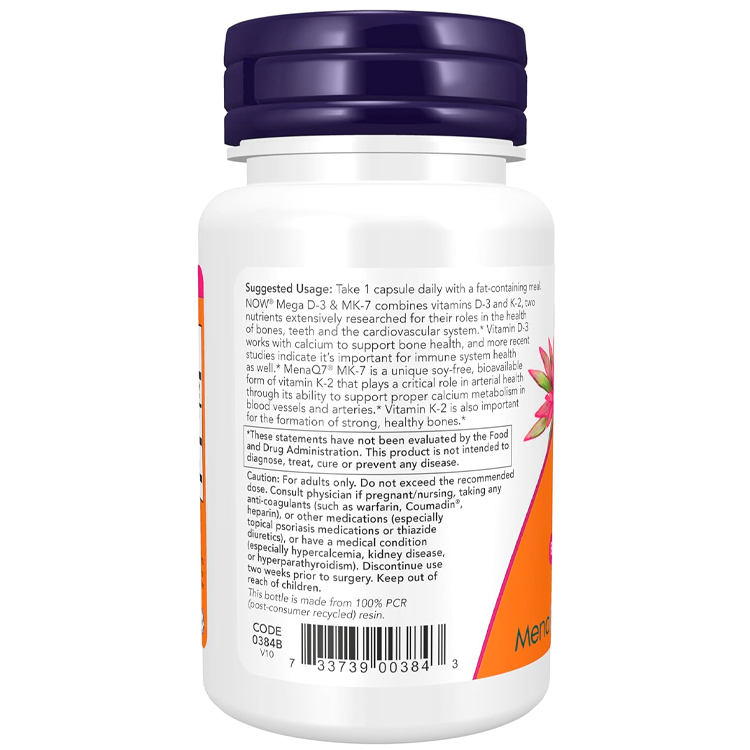 Витамины Now Foods Mega D-3 & MK-7 photo 3