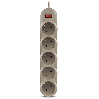 Surge Protector SVEN SF-05L, 5 Sockets, 1.8m, Gray photo 1