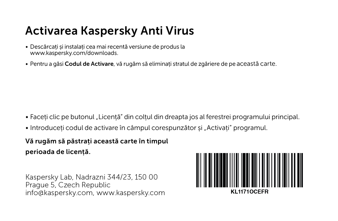 Kaspersky Anti-Virus Eastern Europe Edition.  5-Desktop  1 year  Renewal License Pack, Card photo 1