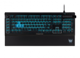 ACER PREDATOR GAMING KEYBOARD AETHON500, mechanical keys, 16.8M RGB backlit, detachable magnetic wrist rest, anodized aluminum faceplate. thumbnav 3