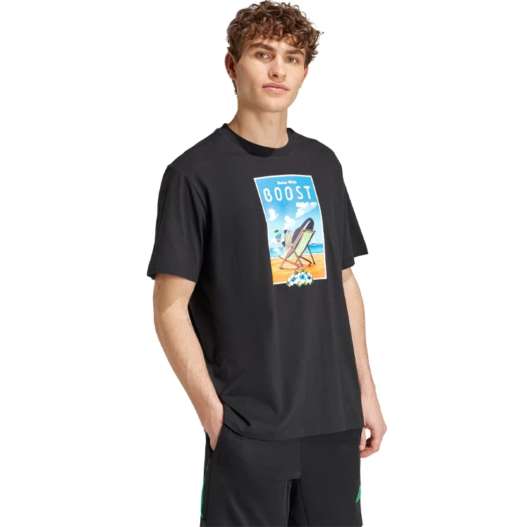 Tricou bărbătesc Adidas M BOOST G T M Negru photo 4