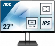 27.0" AOC IPS LED 27V2Q Borderless Black (5ms, 50M:1, 250cd, 1920x1080, 178°/178°, DisplayPort, HDMI, Slim design (7.7 mm), Audio Line-out) thumbnav 1