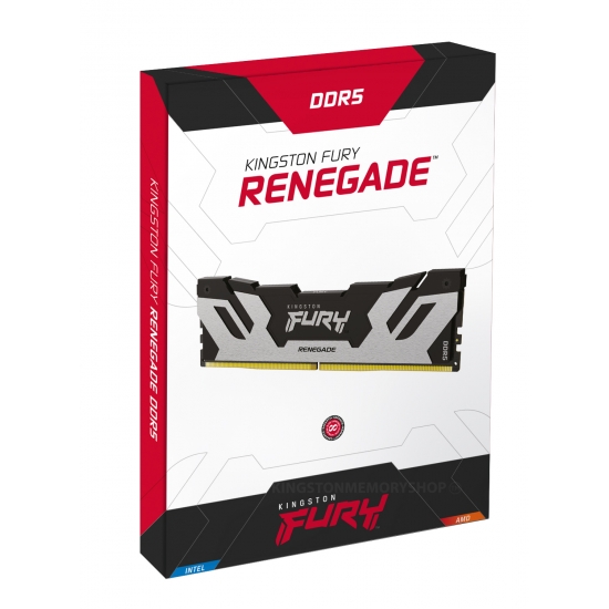16GB DDR5-6400  Kingston FURY® Renegade Silver DDR5, PC51200, CL32, 1.4V, 1Rx8, Auto-overclocking, Symmetric SILVER Large heat spreader, Intel XMP 3.0 Ready  (Extreme Memory Profiles) photo 3