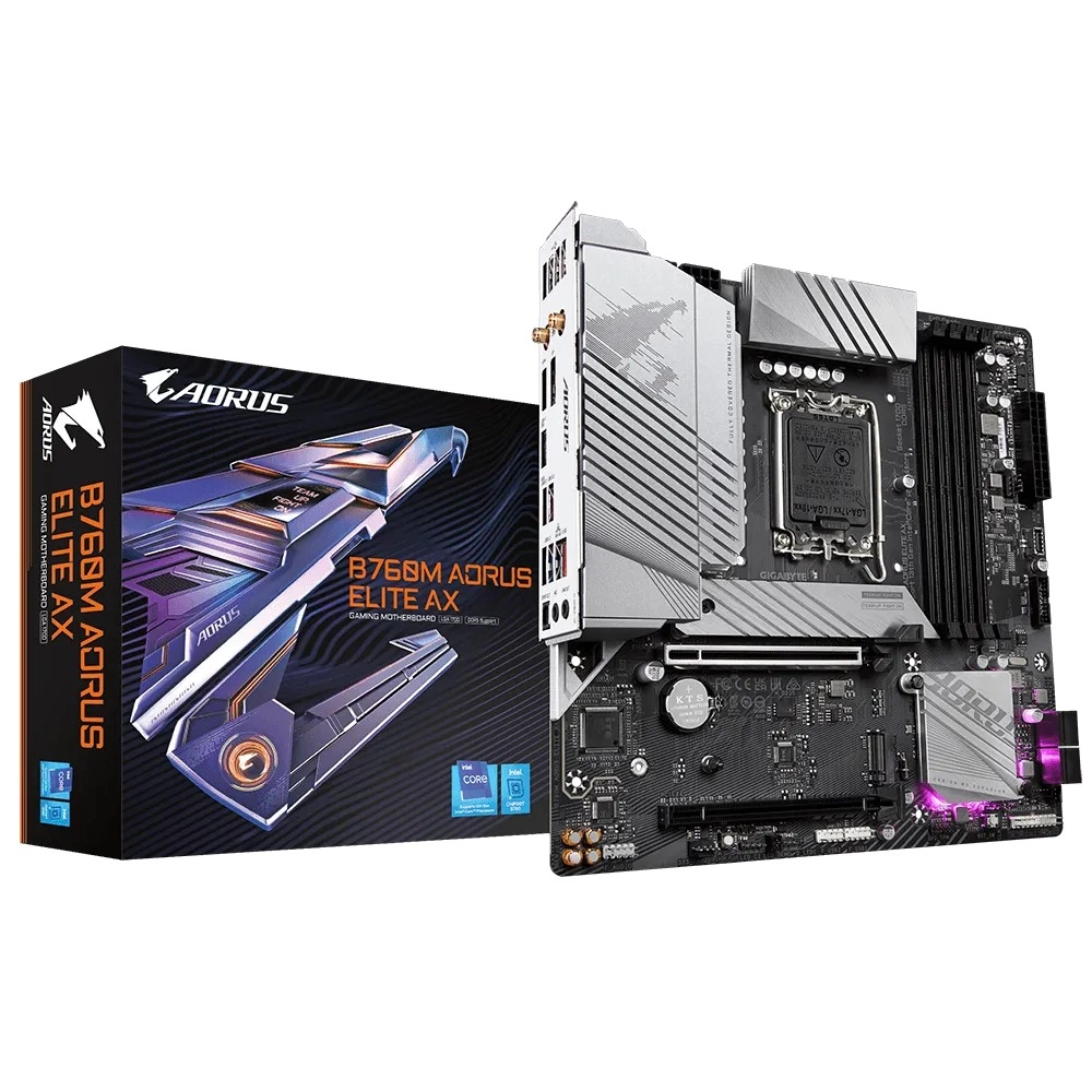 Placa de baza GIGABYTE B760M AORUS ELITE AX / 1700 / B760 / DDR5 / mATX photo 1