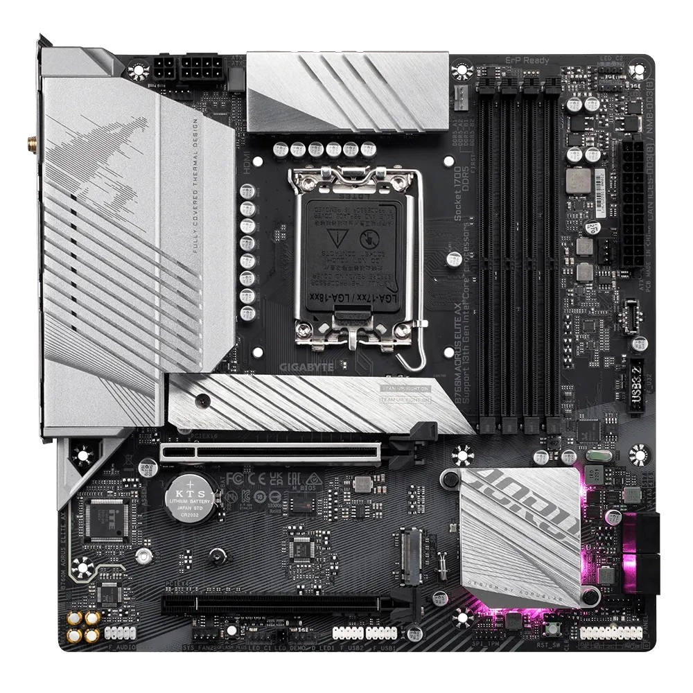 Placa de baza GIGABYTE B760M AORUS ELITE AX / 1700 / B760 / DDR5 / mATX photo 2