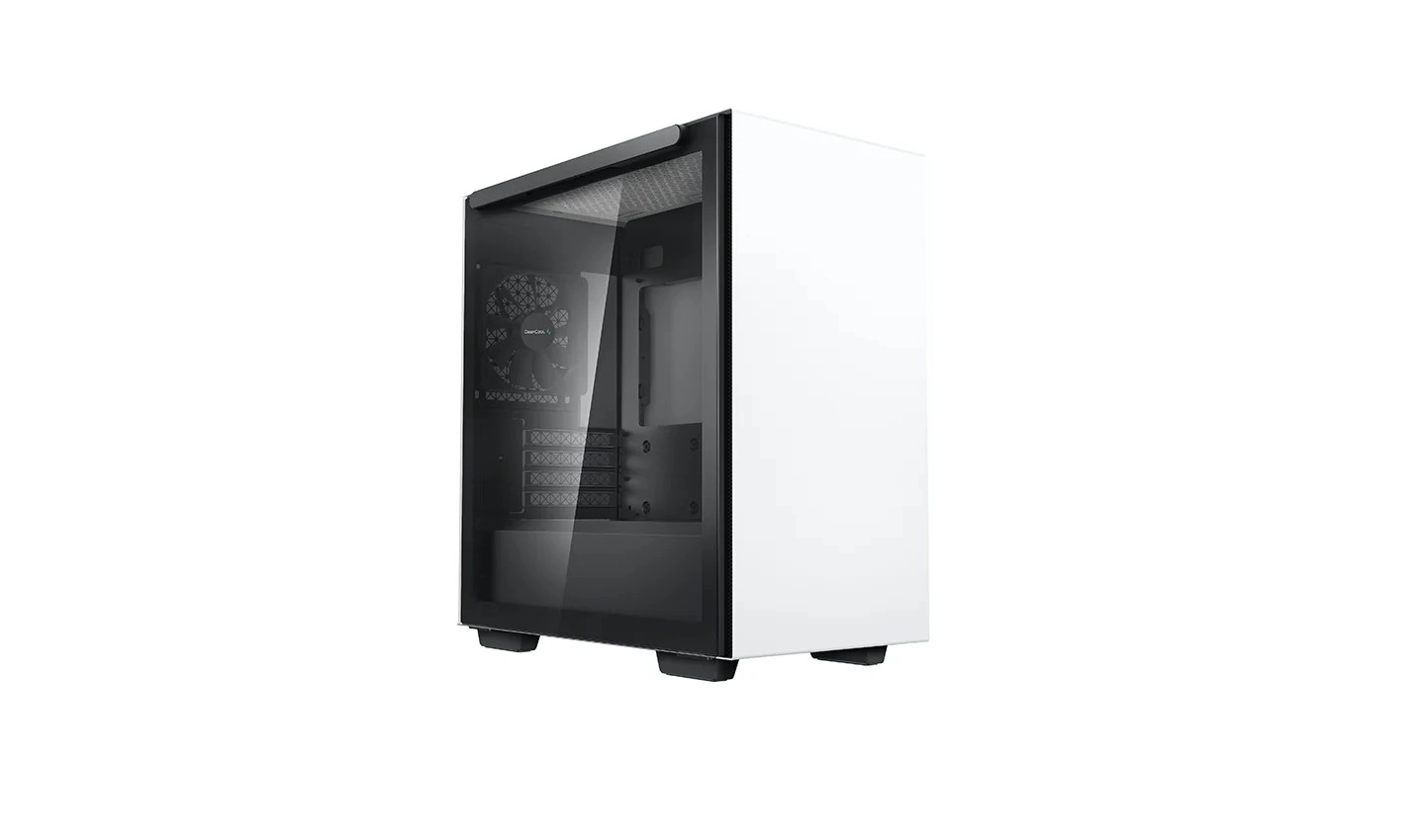 DEEPCOOL "MACUBE 110 WH" Micro-ATX Case, with Side-Window (Tempered Glass Side Panel) Magnetic, without PSU, Tool-less, Pre-installed: Rear 1x120mm DC Fan, 2xUSB3.0, 1xAudio, Adjustable GPU holder, Push-pin SSD holder, White photo 1