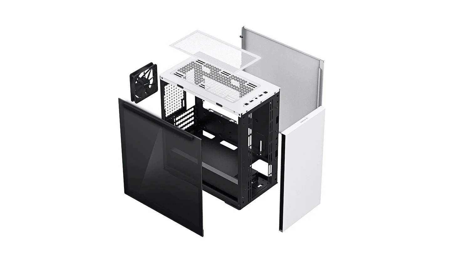 DEEPCOOL "MACUBE 110 WH" Micro-ATX Case, with Side-Window (Tempered Glass Side Panel) Magnetic, without PSU, Tool-less, Pre-installed: Rear 1x120mm DC Fan, 2xUSB3.0, 1xAudio, Adjustable GPU holder, Push-pin SSD holder, White photo 5