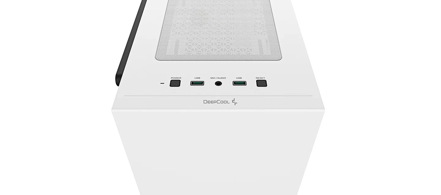 DEEPCOOL "MACUBE 110 WH" Micro-ATX Case, with Side-Window (Tempered Glass Side Panel) Magnetic, without PSU, Tool-less, Pre-installed: Rear 1x120mm DC Fan, 2xUSB3.0, 1xAudio, Adjustable GPU holder, Push-pin SSD holder, White photo 4