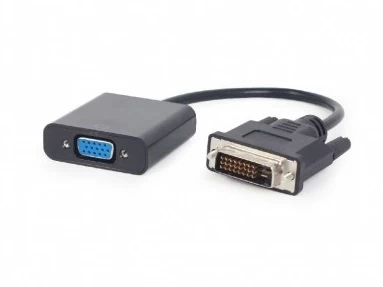 Adapter DVID-VGA - Gembird  A-DVID-VGAF-01,  DVI-D to VGA adapter cable, Black photo 1
