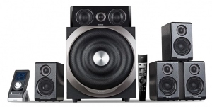 Edifier S760D Black, 5.1/ 540W (240W+ 5x60W) RMS, (Dolby Digital, Dolby ProLogic II, DTS Digital decoders), Audio in: 4x digital (3xOptical +Coaxial) &amp; 3 analog, Wired control with LCD display + Remote control, all wooden, (sub.10" + satl.(3.5"+1")) 