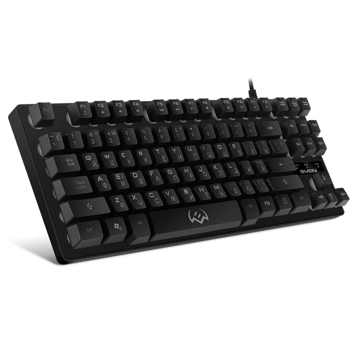 SVEN KB-G7400 Gaming Keyboard, membrane with tactile feedback, 87 keys, 12 Fn-keys, Backlight, USB, Рус/Укр/Eng, Black photo 2