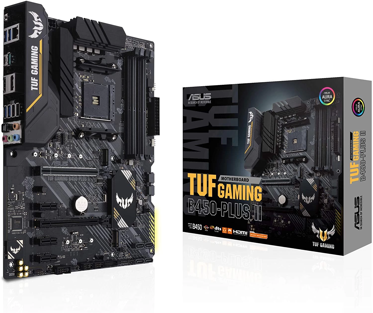ASUS TUF GAMING B450-PLUS II, Socket AM4, AMD B450, Dual 4xDDR4-4400, APU AMD graphics, HDMI, DP, 2xPCIe X16, 6xSATA3, RAID, 2xM.2, 3xPCIeX1, ALC S1200A HDA, GbE LAN, 2xUSB3.2 Gen2(Type A+C), 6xUSB3.2, Aura Sync RGB, TUF comp, ATX photo 4