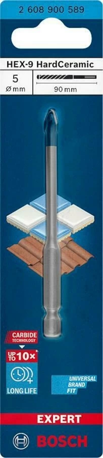 Сверло Bosch HEX-9 HardCeramic 5x90 mm, 2608900589 photo 2