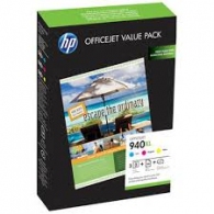 HP 940XL Pack of 3 cartridges (Y, C, M) + 100 pcs. A4 photopaper for HP Officejet Pro 8000, 8500 thumbnav 1