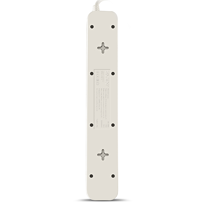 Surge Protector SVEN SF-05LU, 5 Sockets + 2 USB (2,4 A) , 1.8m, White, color box photo 3