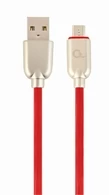 Cable USB2.0/Micro-USB Premium Rubber - 2m - Cablexpert CC-USB2R-AMmBM-2M-R, Red, USB 2.0 A-plug to Micro-USB plug, blister 