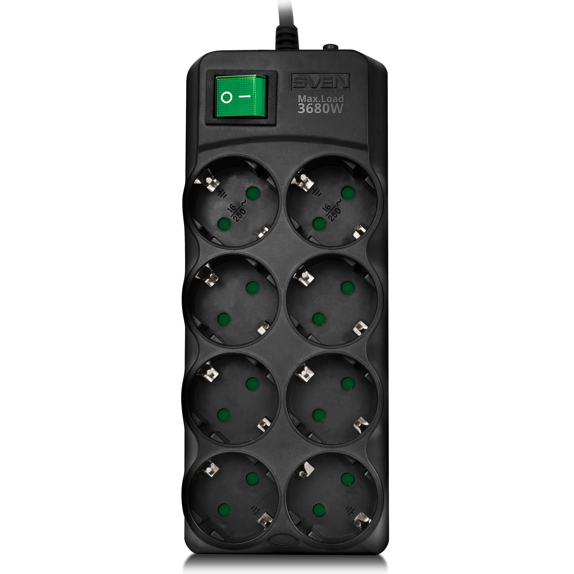 Фильтр сетевой SVEN SF-08E / 8 Sockets / 5,0m / Black photo 2