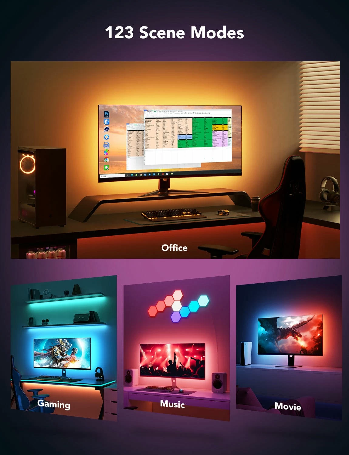 GOVEE RGB Gaming Light Strip G1 (27”-34”) photo 4