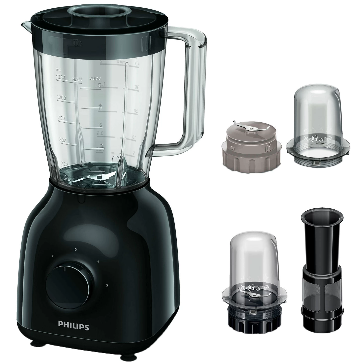 Блендер Philips HR2104, 1500 мл, 2 скоростей, Черный photo 1