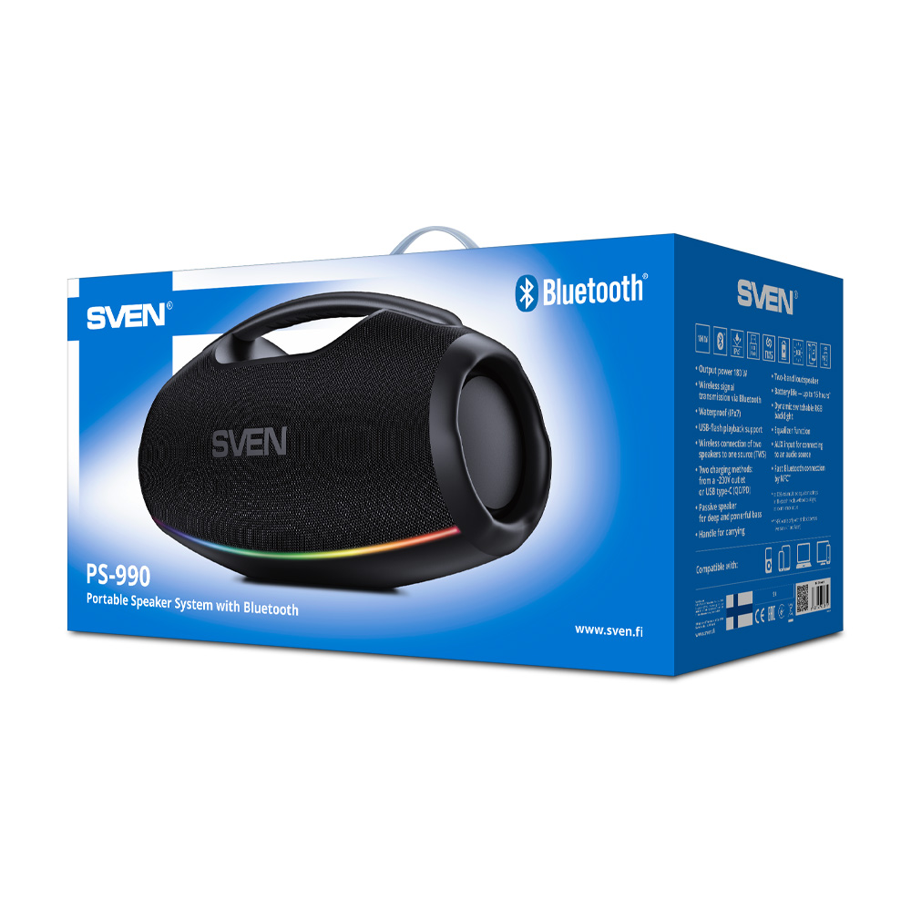 Портативная колонка Sven PS-990 Black photo 14