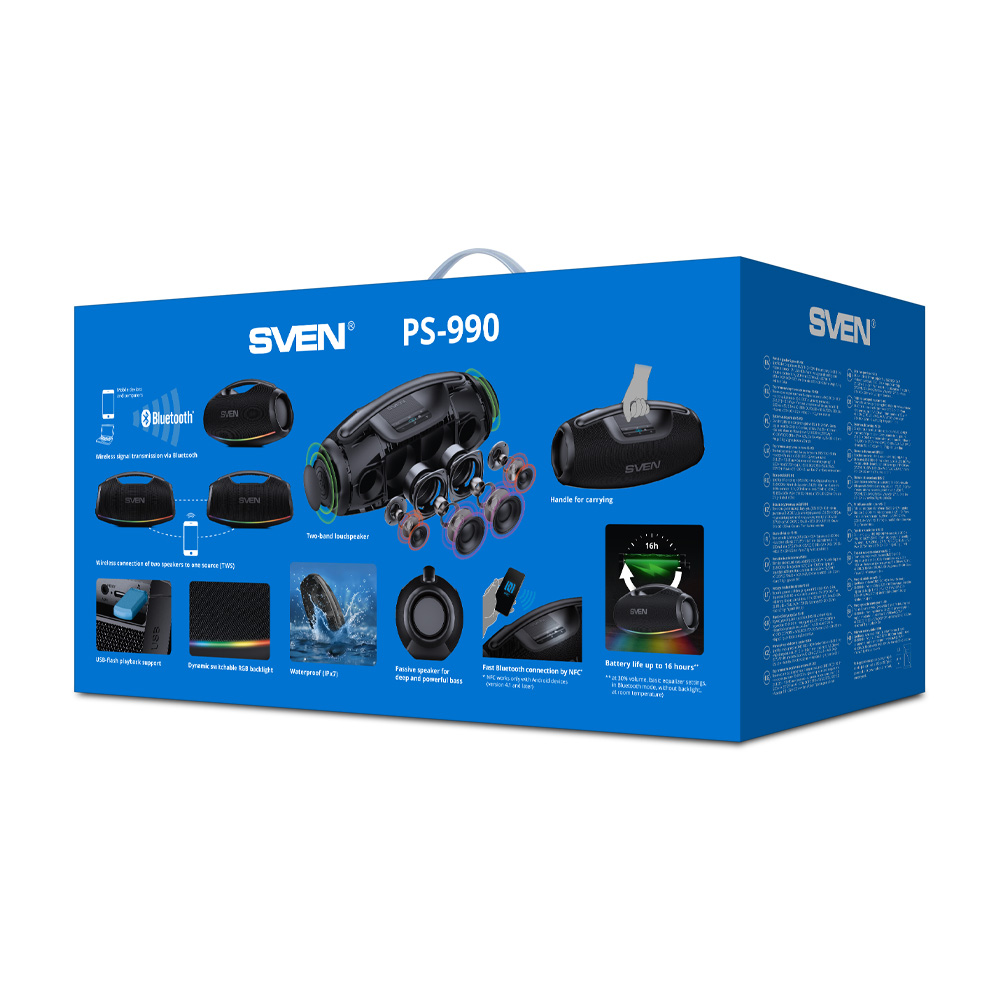 Портативная колонка Sven PS-990 Black photo 15