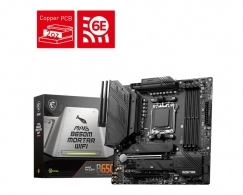 MSI MAG B650M MORTAR WIFI, Socket AM5, 17Phases, AMD B650, Dual 4xDDR5-7600, APU AMD graphics, HDMI, DP, 2xPCIe4.0 X16, 6xSATA3, RAID, 2xM.2PCIe 4.0, 1xPCIeX1, ALC4080 HDA/SPDIF, 1x2.5GbE LAN, WiFi6E/BT, 1xUSB-C 3.2Gen2x2, 4xUSB 3.2 Gen2(3A+1C), 6xUSB3.2, 