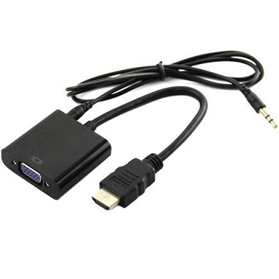 Adapter HDMI-VGA  - Gembird  A-HDMI-VGA-03, HDMI to VGA and audio adapter cable, single port, Black photo 1