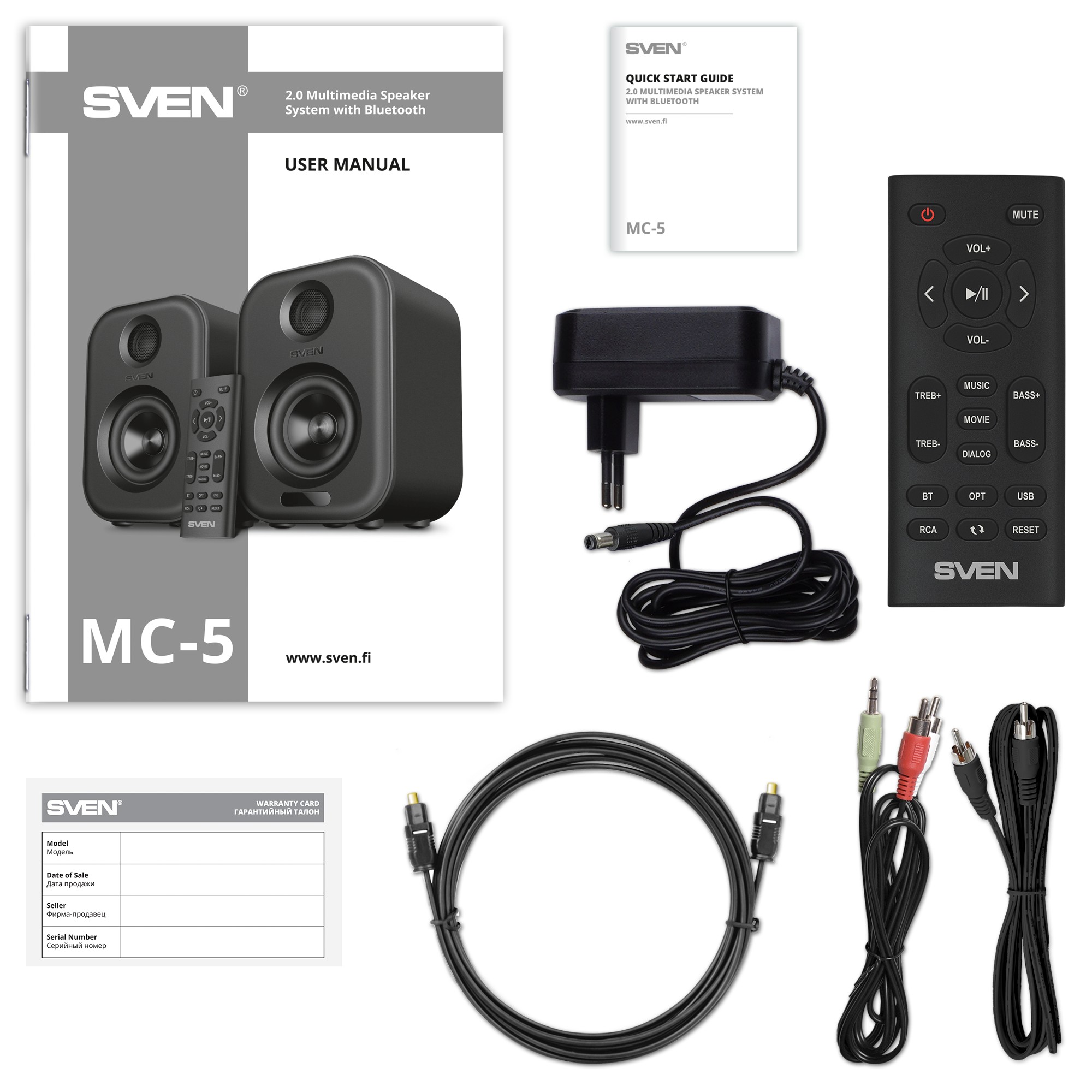 Колонки 2.0 SVEN MC-5 / 50W RMS, Bluetooth / USB / Grey photo 8