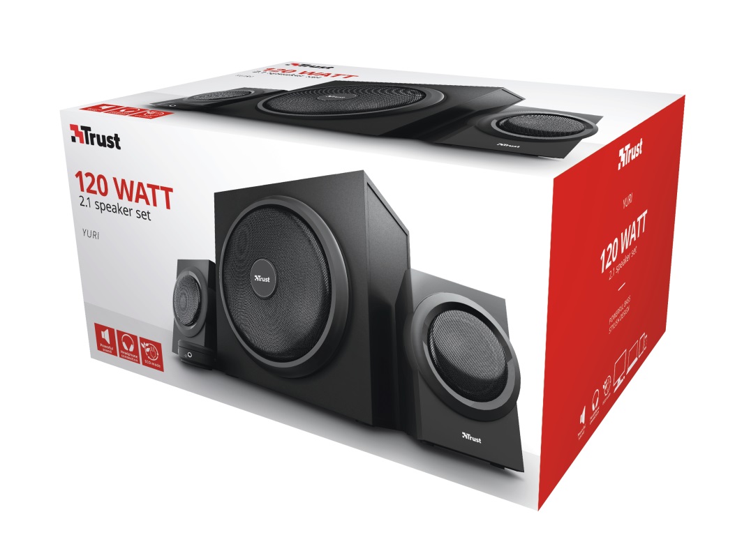 Trust Yuri 2.1 Speaker Set, 120w - Black photo 2